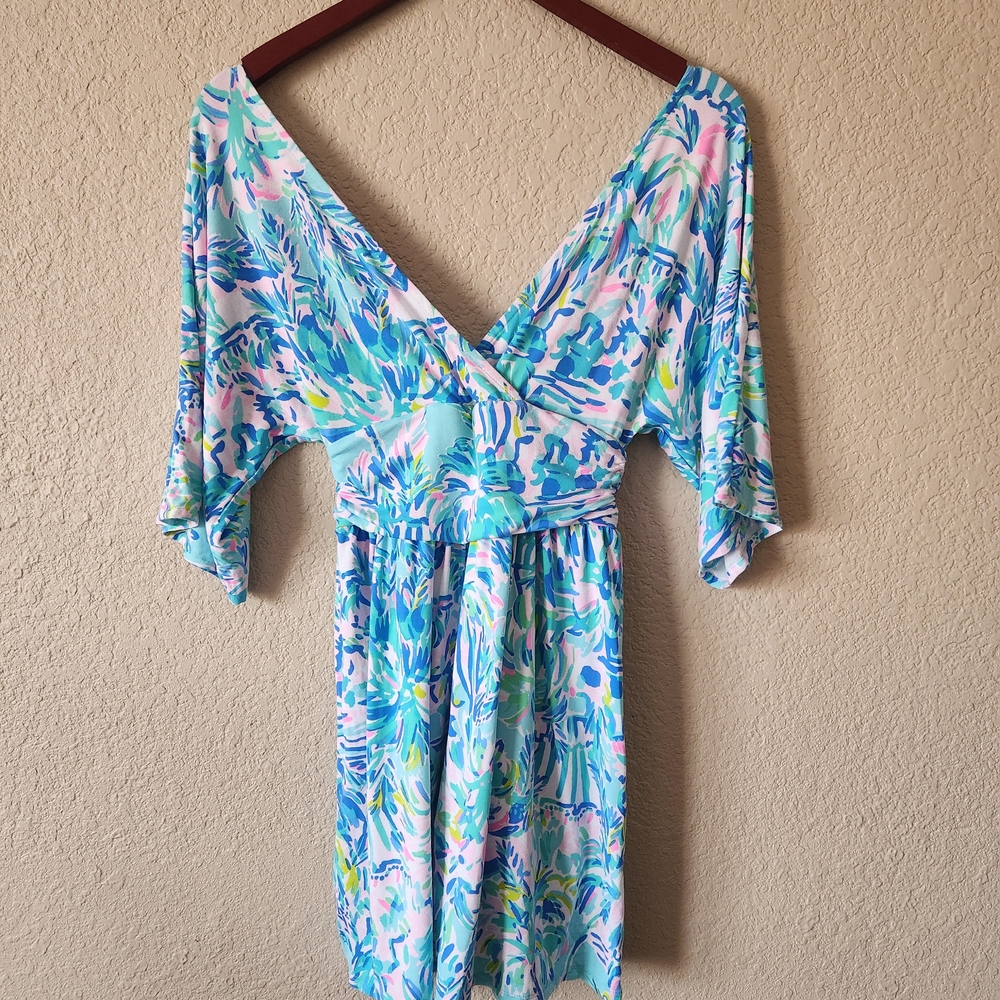 Lilly Pulitzer Parigi Romper Cabana Cocktail Palm Trees Size XXS